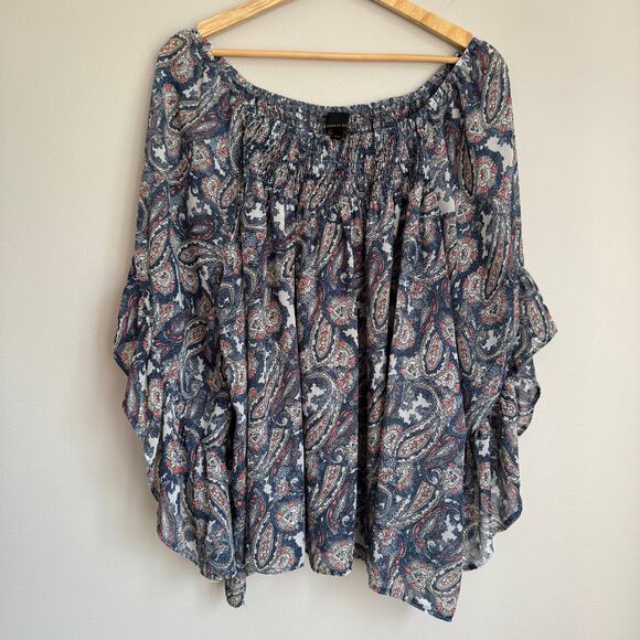 I Jeans by Buffalo Top Size XL Paisley Flowy Peasant Western Festival Cowgirl - Picture 1 of 9
